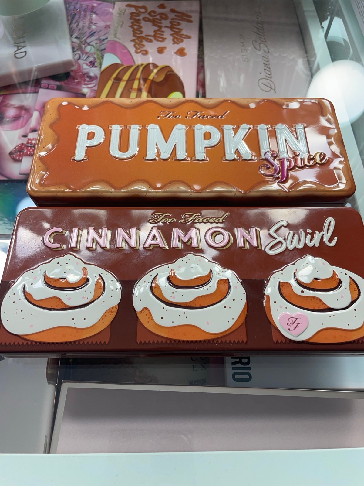 Too Faced cinnamon swirl and pumpkin spice eyeshadow pallets