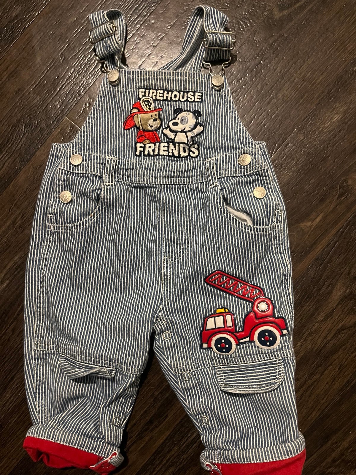 Vintage 6/9m firehouse theme overalls