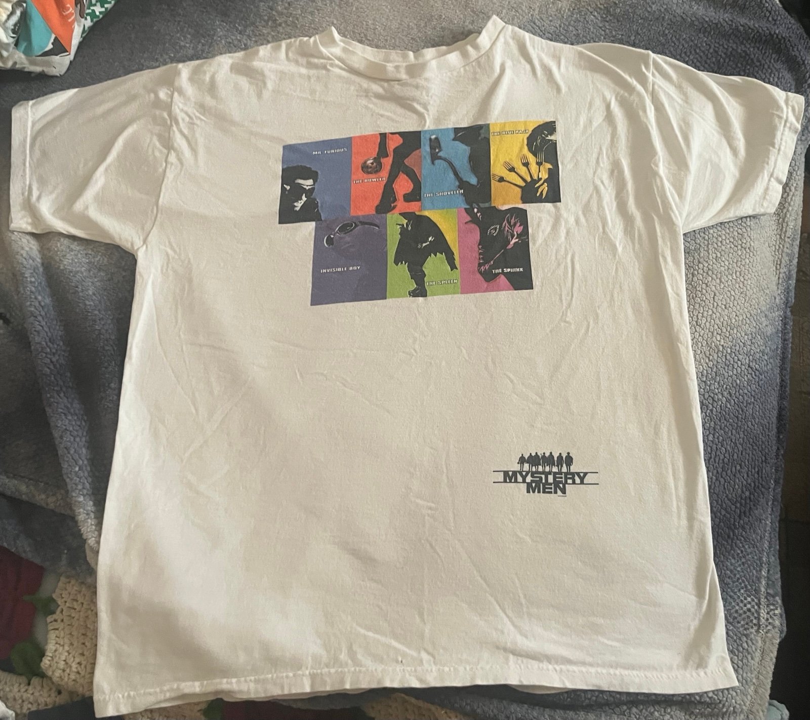 Vintage 90s y2k Mystery Men 1999 Movie Promo Shirt Comic Book Superhero Comedy