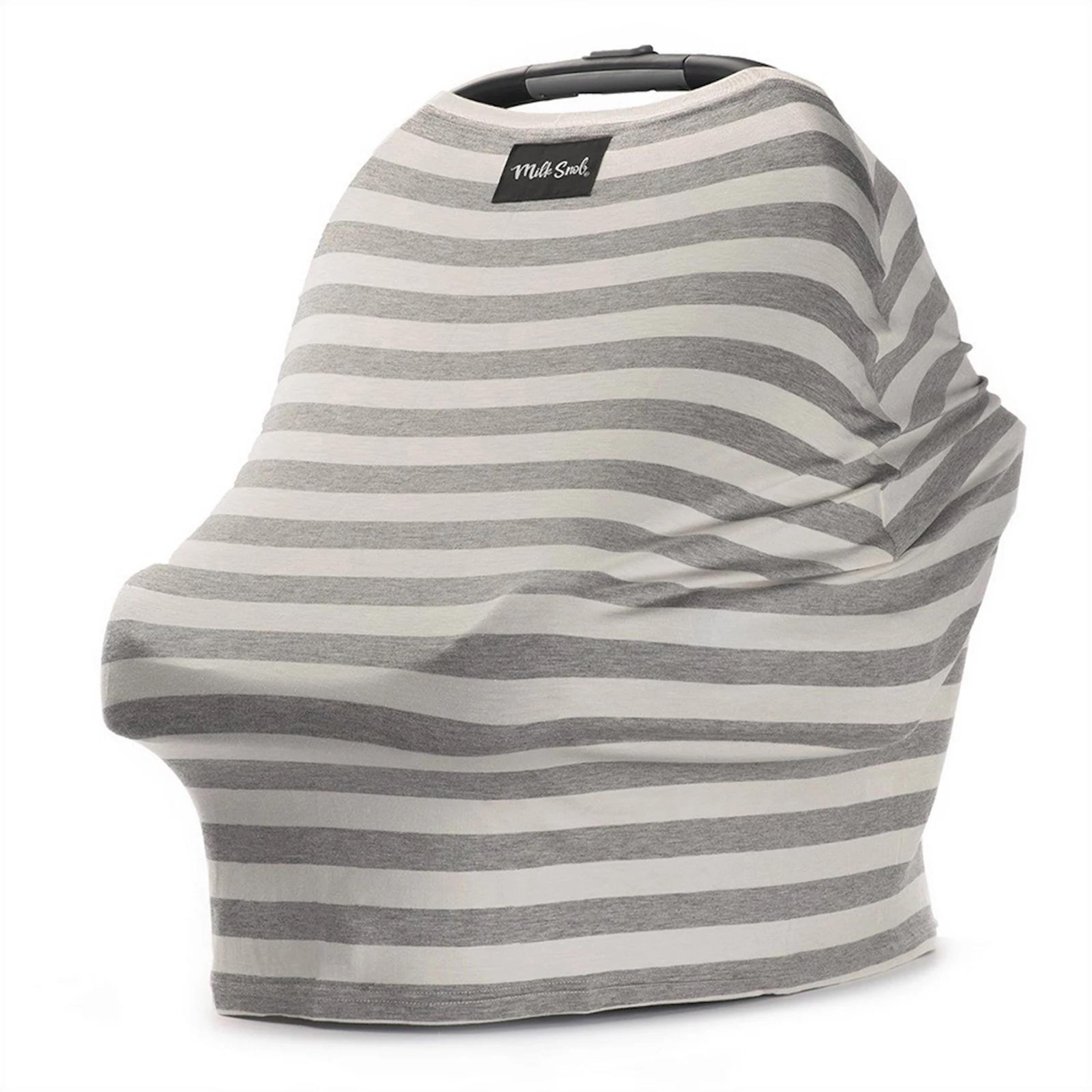 Milk Snob 5-in-1 Nursing & Car Seat Cover CREAM & GREY STRIPE