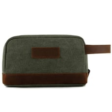 Wholesale Custom Canvas Leather Travel Cosmetic Bag for Women Women