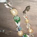 Vintage Vendome Signed Green Auroa Borealis Rhinestone Pearl Necklace