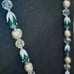 Vintage Vendome Signed Green Auroa Borealis Rhinestone Pearl Necklace