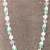 Vintage Vendome Signed Green Auroa Borealis Rhinestone Pearl Necklace