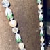 Vintage Vendome Signed Green Auroa Borealis Rhinestone Pearl Necklace