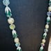 Vintage Vendome Signed Green Auroa Borealis Rhinestone Pearl Necklace