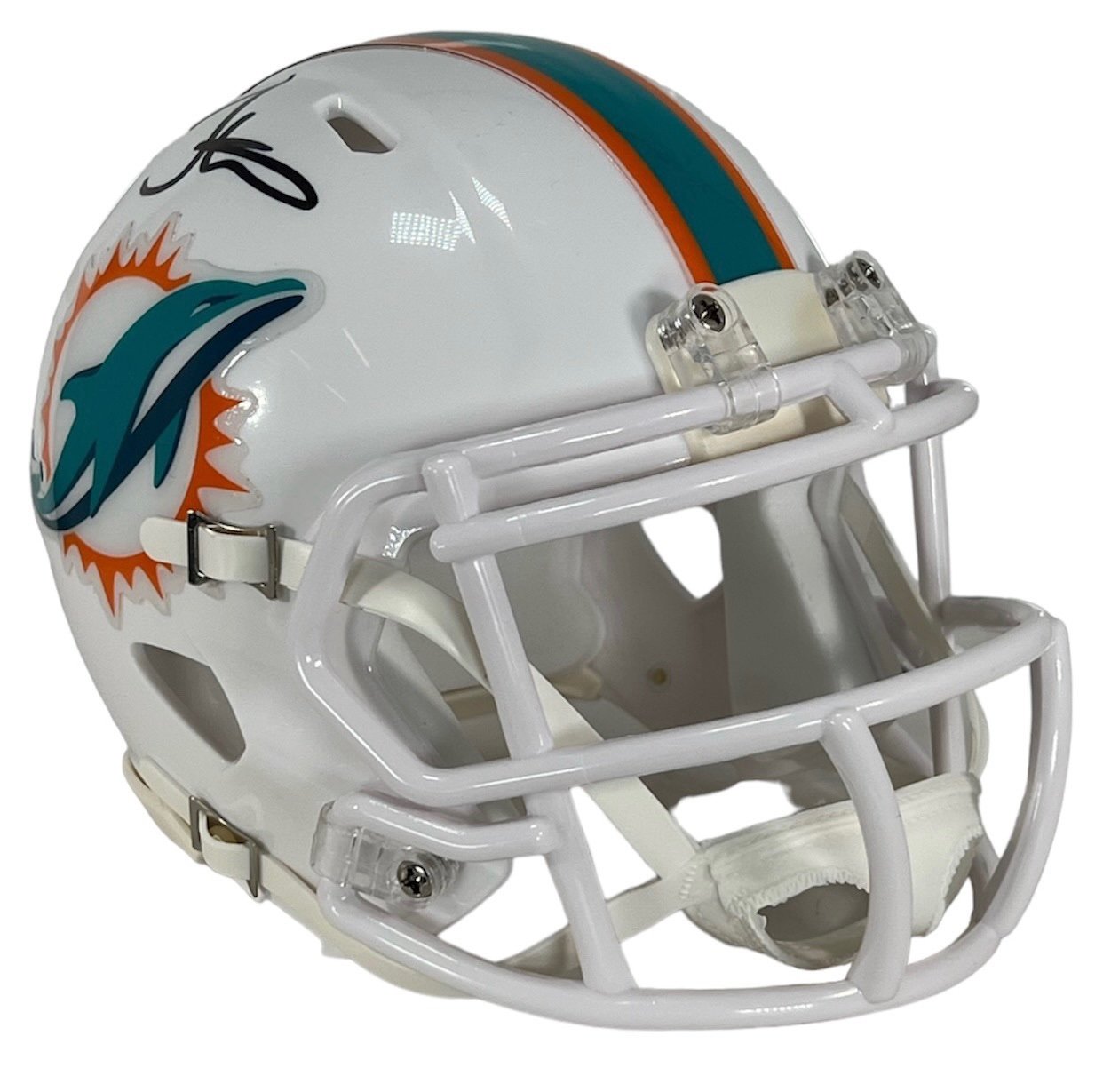 Tyreek Hill Autographed Miami Dolphins Throwback Mini Football Helmet (Beckett) - detail