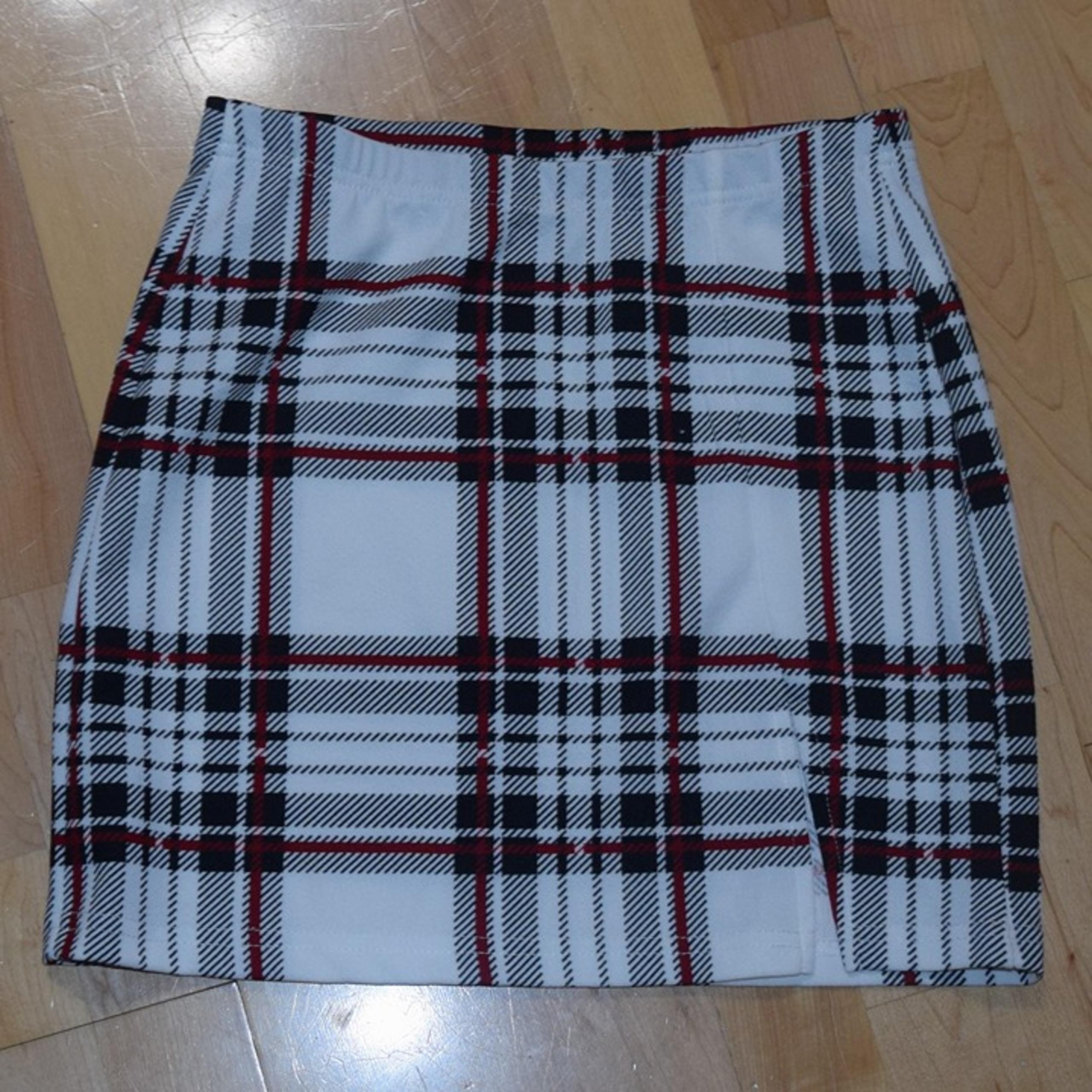 SHEIN Women's Sz XS STRETCHY Plaid Pencil SKIRT
