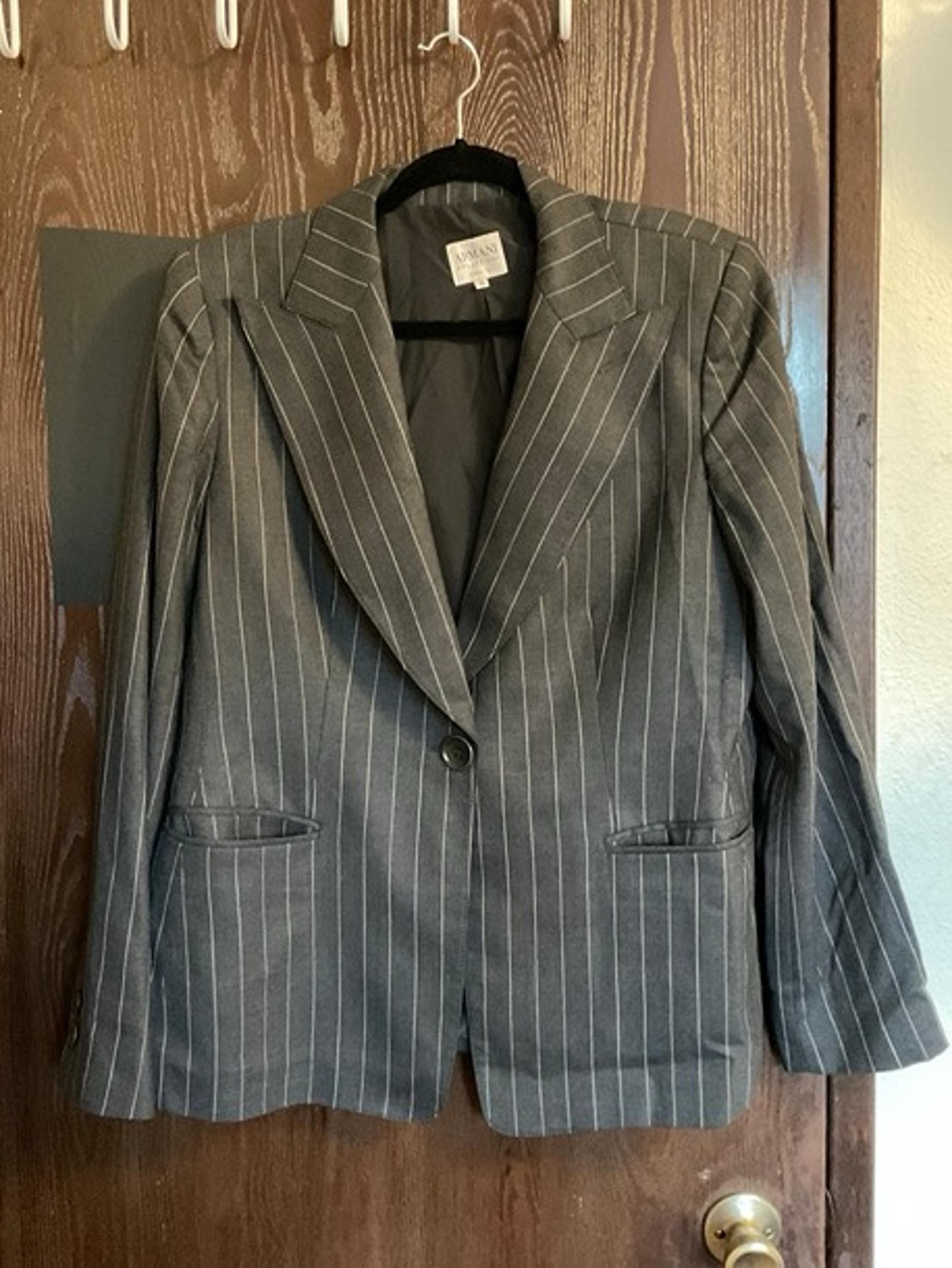 Armani Collezioni dark grey pinstripe blazer