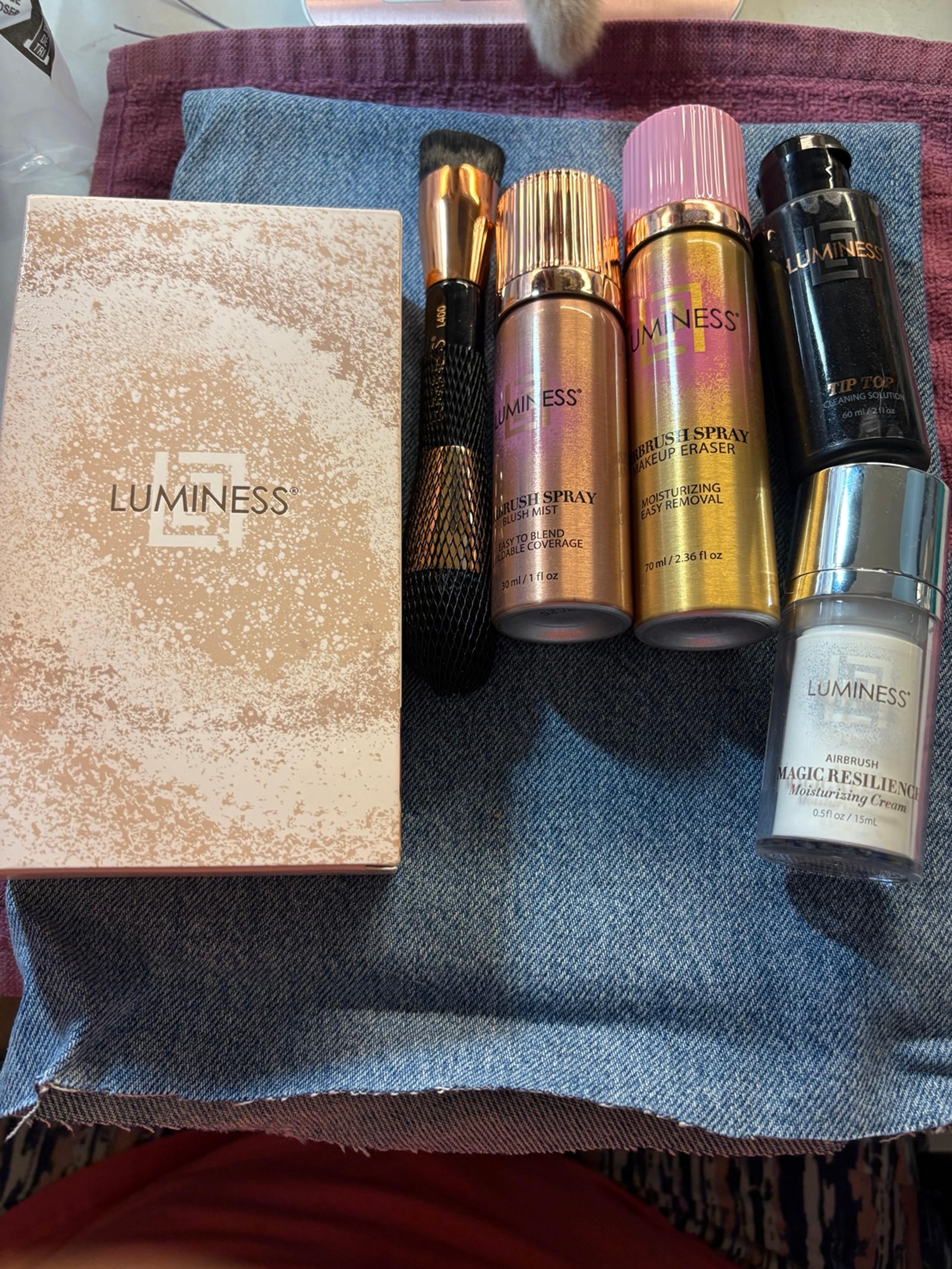 Airbrush spray silk foundation starter kit + Blush mist, moisturizing cream, +++