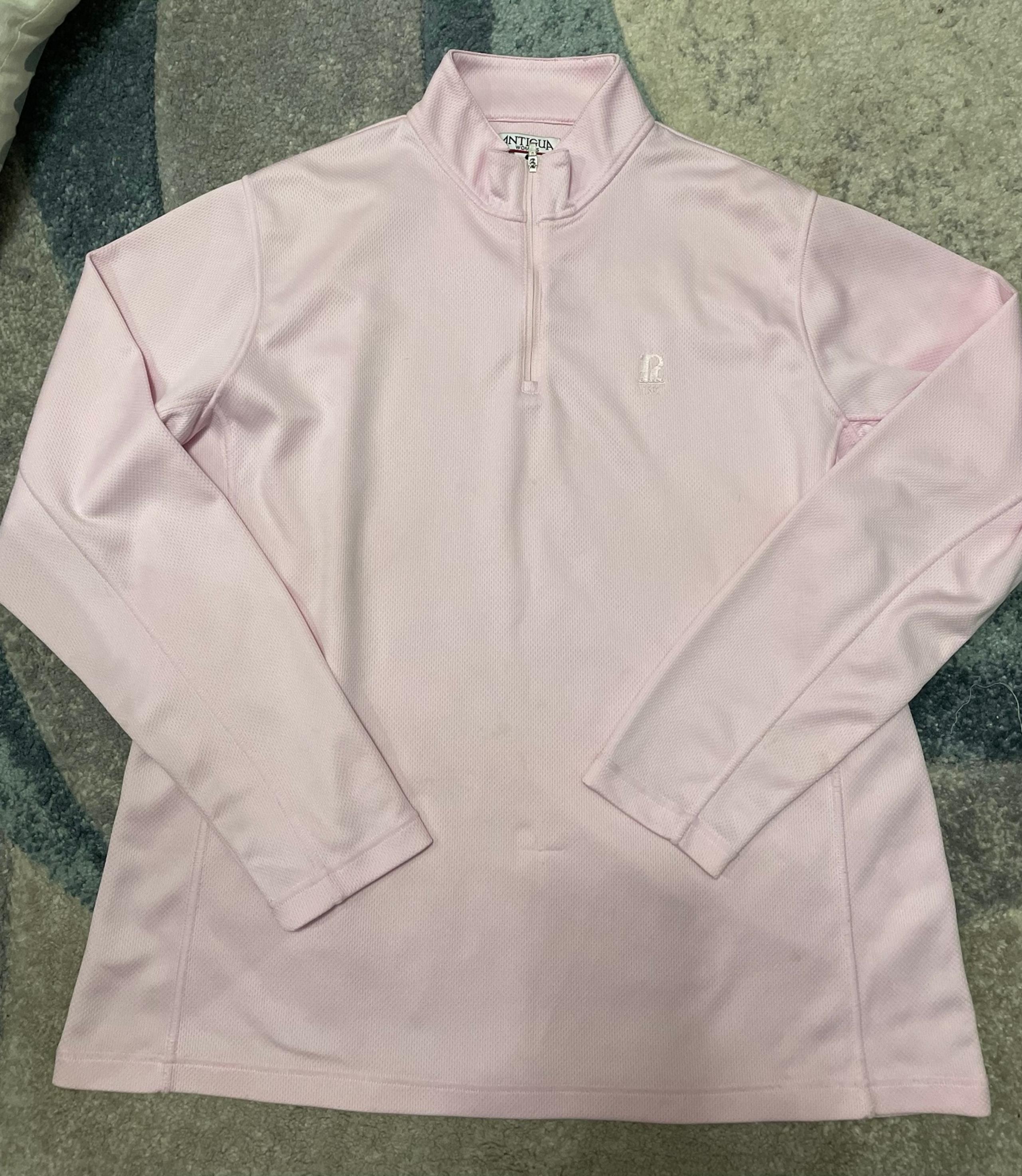 Antigua 1/4 Zip Pullover Women's XL  Pink Long Sleeve Casual Athletic