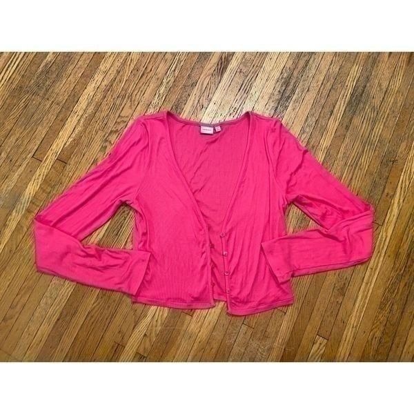 Sunday Best Aritzia hot pink lightweight ribbed cardigan