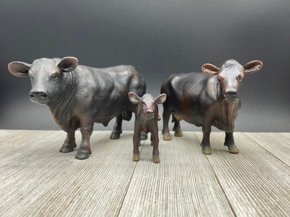 Schleich Black Angus Bull, Cow & Calf Lot! RETIRED