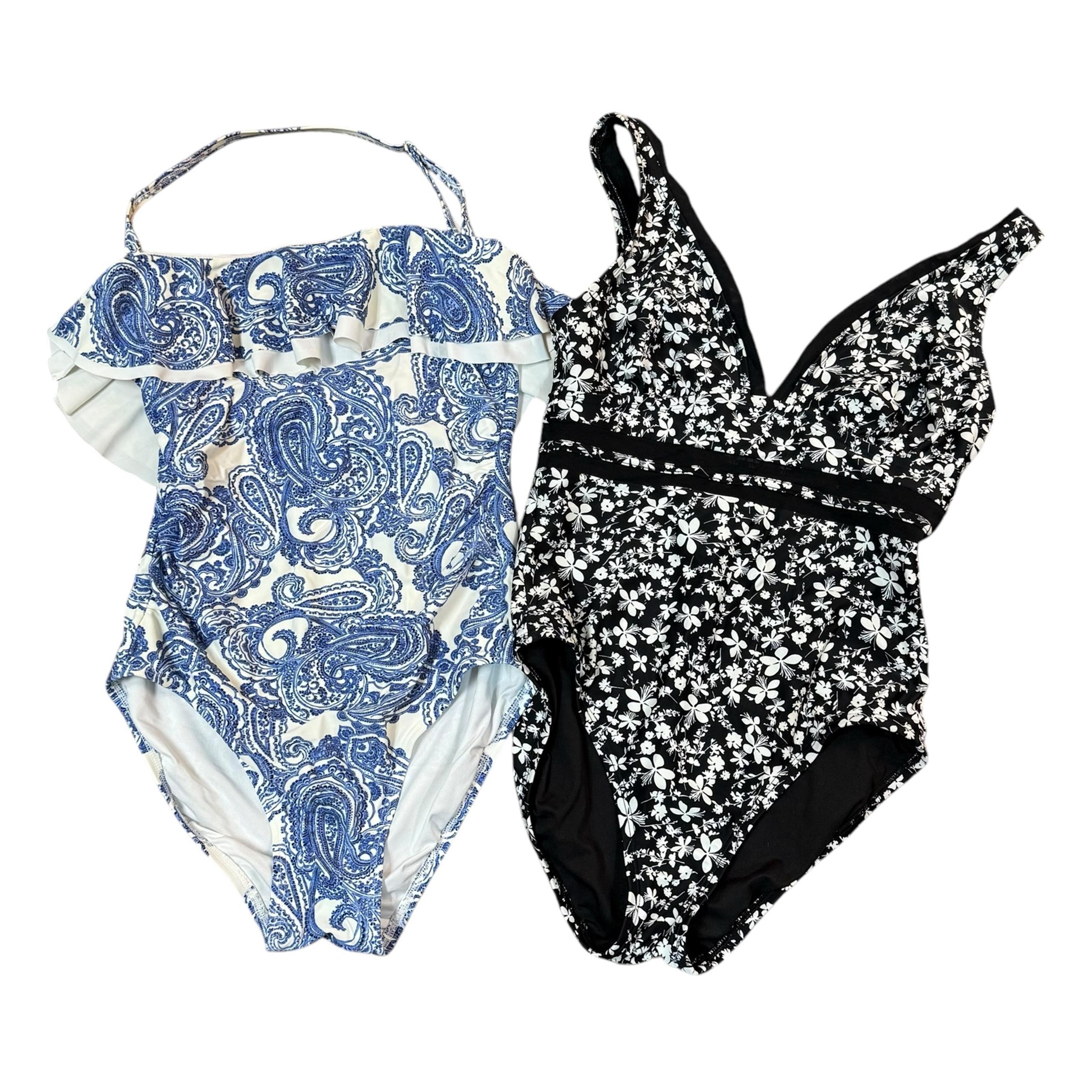 Tommy Hilfiger Womens Lot of 2 One Piece Paisley Floral Swimsuits Size 6