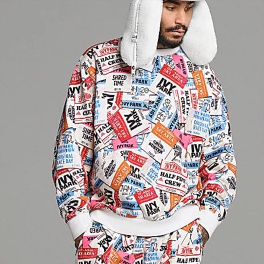 トップス adidas Ivy Park Ski Tag Crew Sweatshirt Adidas x Ivy Park ICYPARK SKI TAG CREW SWEATSHIRT, XS UNISEX