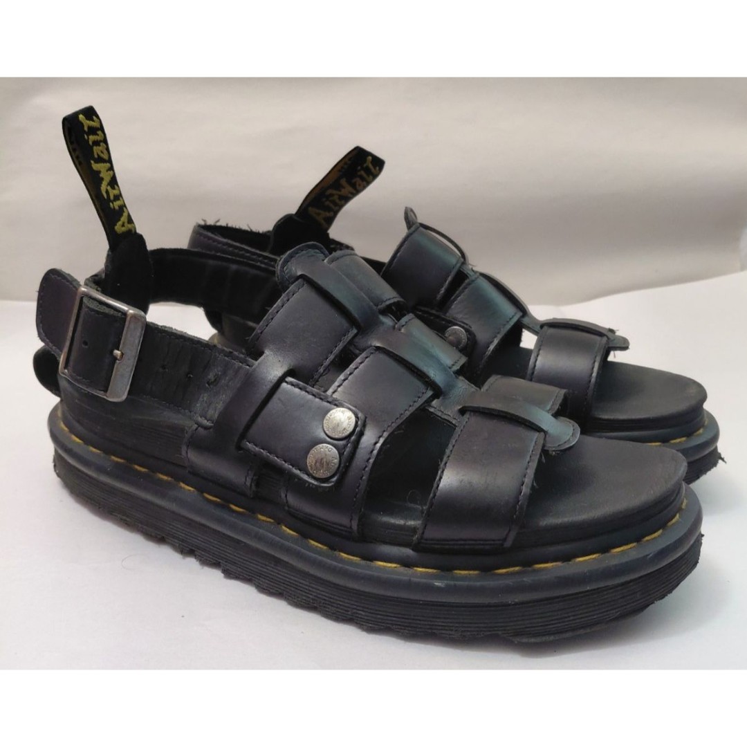 Dr Martens Terry Leather Black Sandals Women's US 9/UK 7/EU 41 Please Read