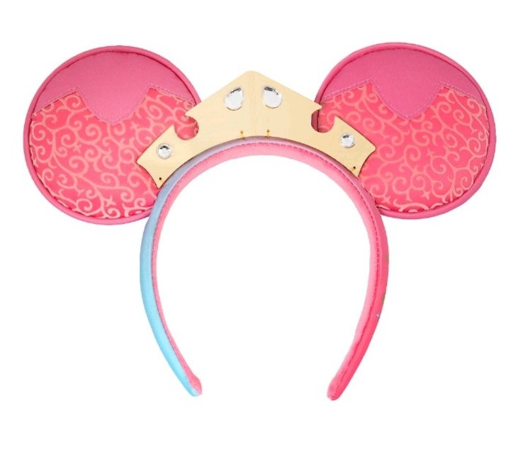 2025 Disney Parks Sleeping Beauty Aurora Pink Blue Reversible Ear Headband NWT