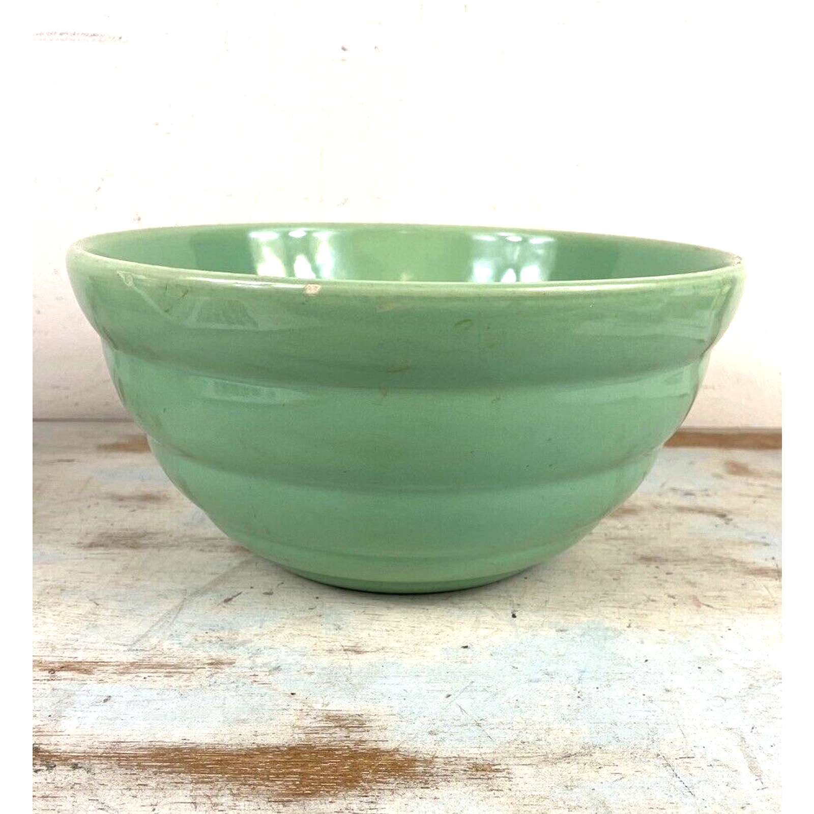 Vintage Bauer Ringware No. 12 Jade Green Mixing Bowl – Mid-Century Pottery