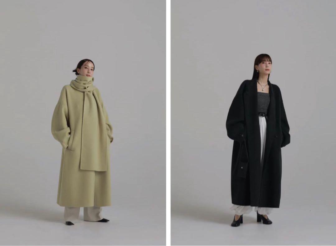 ★決算特価商品★ Louren] Coat) (Long Coat Muffler Double-faced ジャケット・アウター