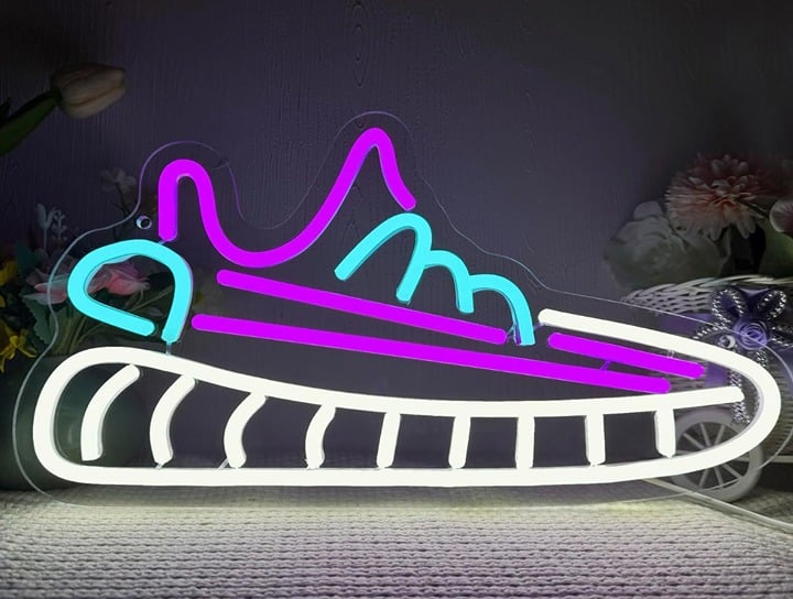 Fun Bright Purple Yeezy boost 350 V2 Sneaker LED Night Light Room Wall Decor