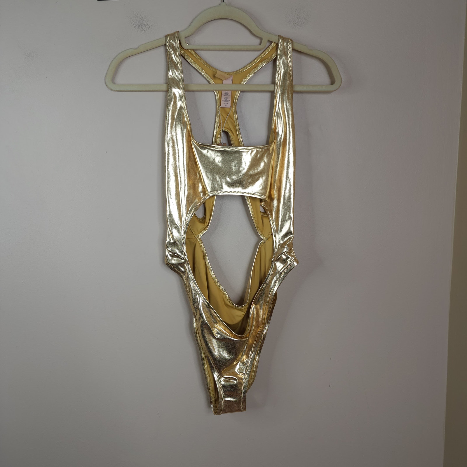 Skims Glitter Swim Monokini in Gold Size 2X