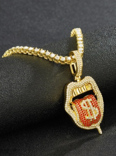 Gold Grill Money Hip Hop Necklace Exaggerated Pendant Necklace