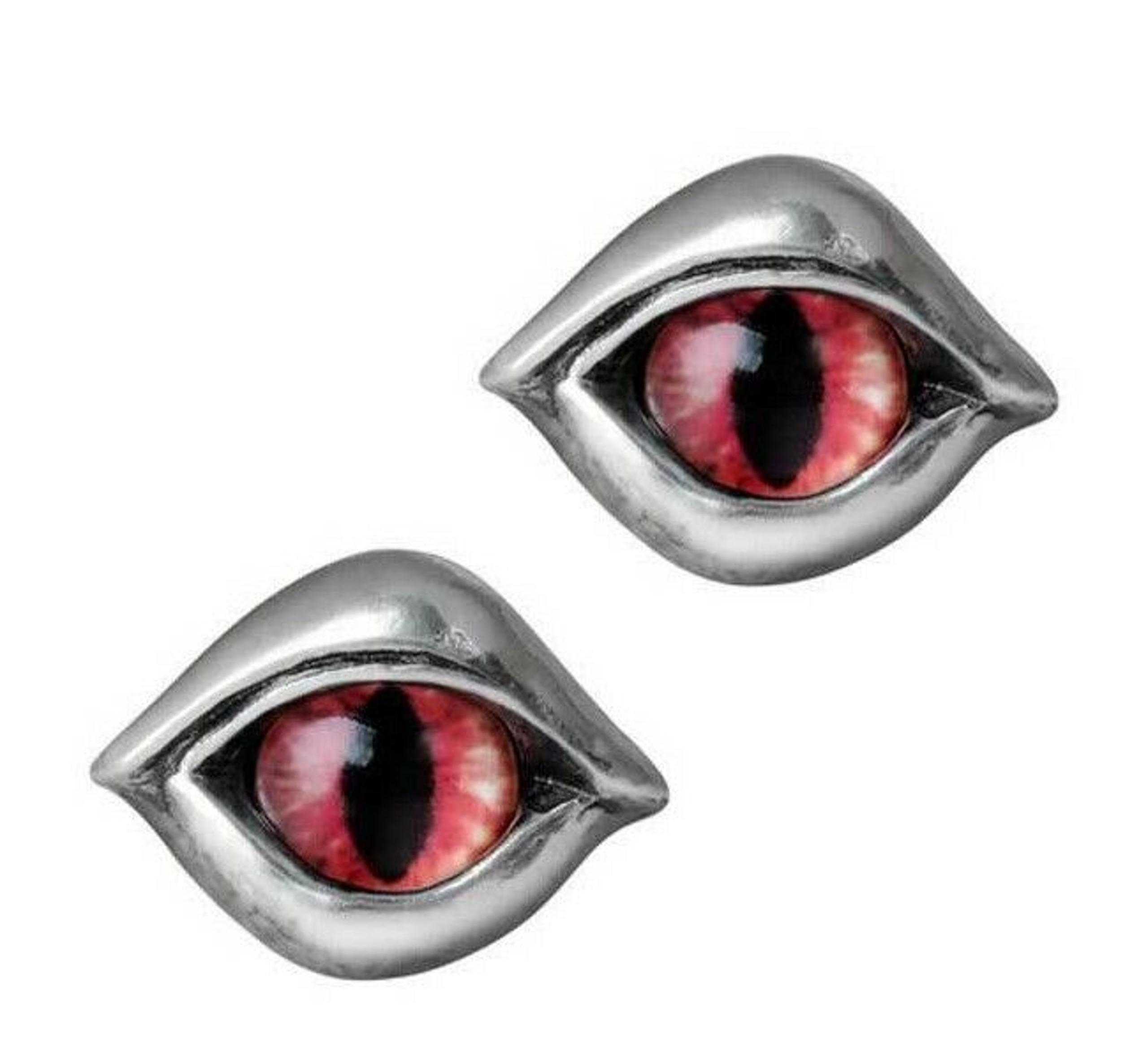 Alchemy Gothic Glass Marble Demon Eye Stud Earrings Surgical Steel Posts E422