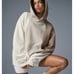 Alo yoga make waves fleece hoodie sweatshirt ivory bone gravel md