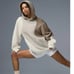 Alo yoga make waves fleece hoodie sweatshirt ivory bone gravel md