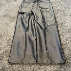 Super Baggy Y2K Grunge Shiny Silver Jeans