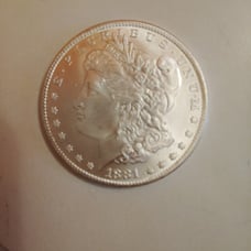 1881 cc Morgan silver dollar
