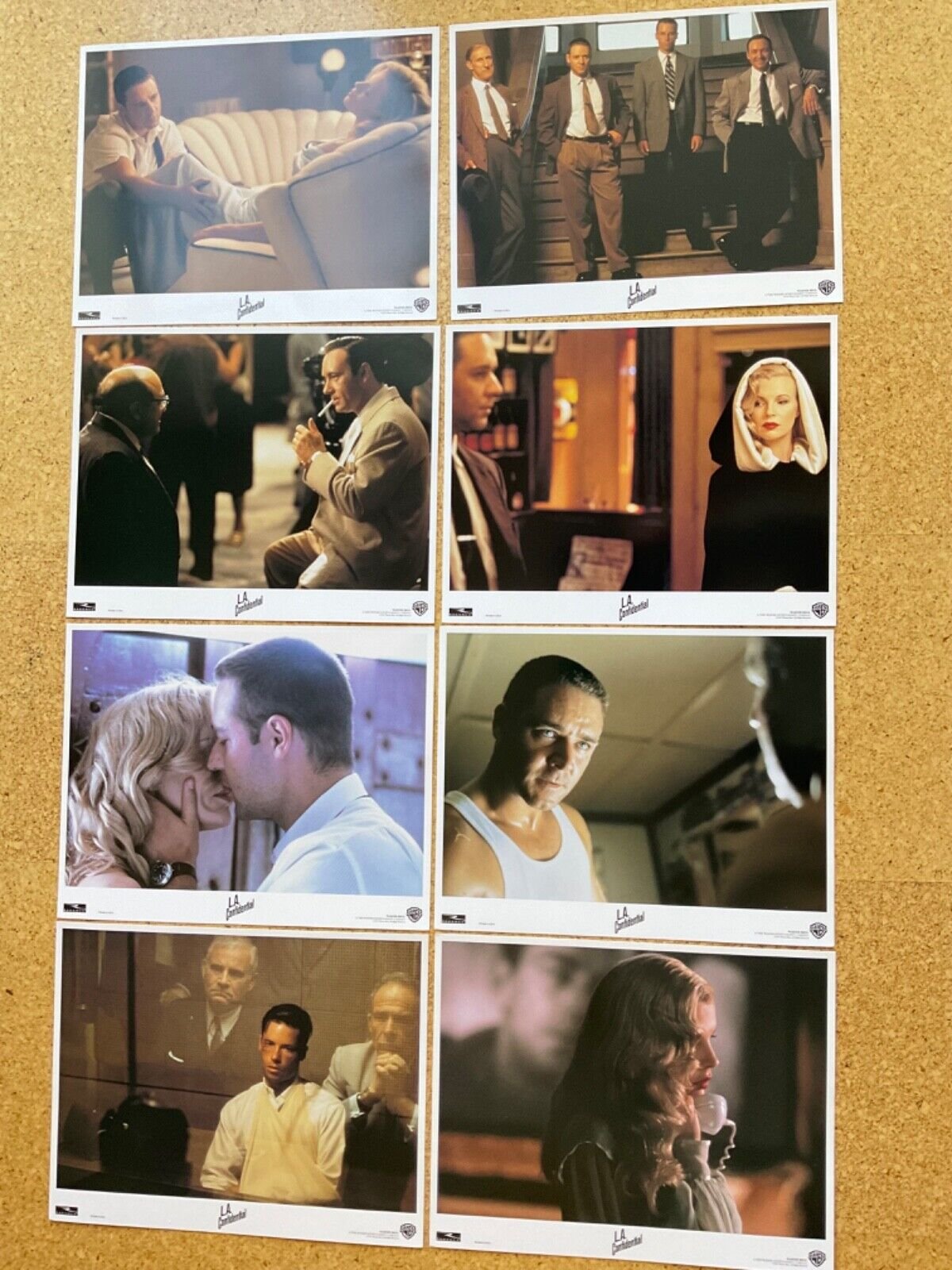 “LA Confidential” Film Noir Classic Set of 8 Movie Lobby Cards (1997)