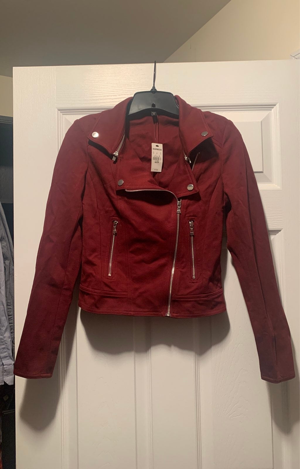 Burgundy Moto Jacket
