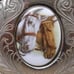 Vintage Western Horse Cabochon Belt Buckle
