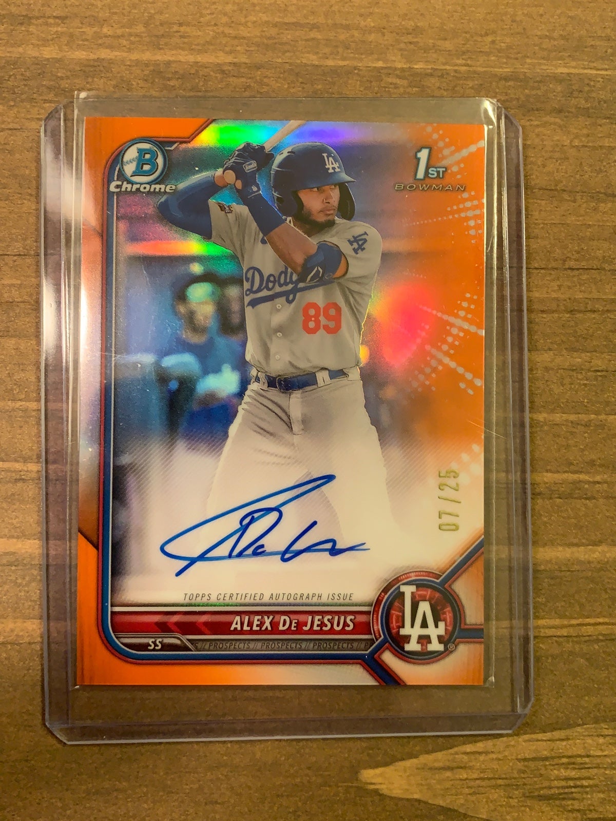 Alex De Jesus Orange Refractor Auto Bowman 1st