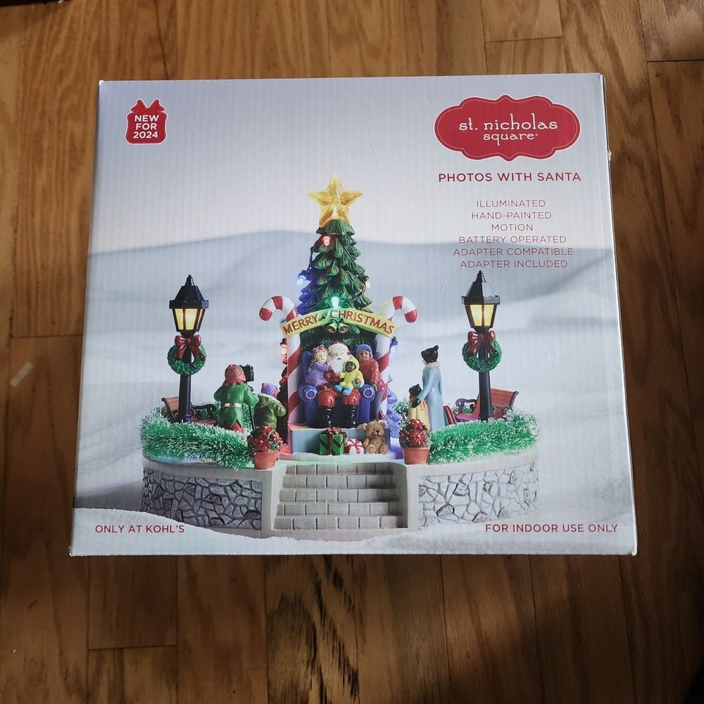 New St. Nicholas Square Village Photos With Santa/ Motion Battery Operated