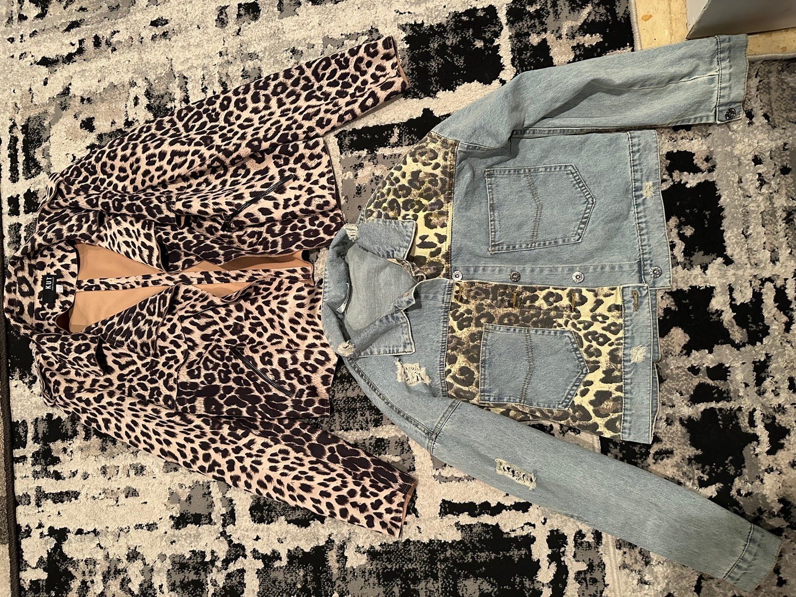Set of two women’s size medium jackets cheetah Jean