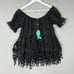 Antica Sartoria by Giacomo Cinque Womens Top One Size Black Crochet Coverup Boho