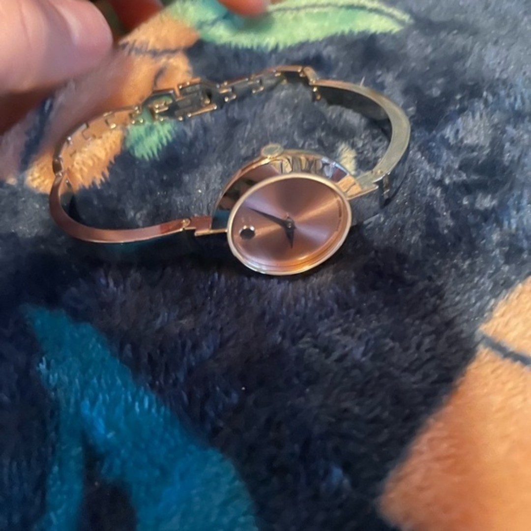 Movado A1 84 1830 Watch Pink Face and Sterling Silver
