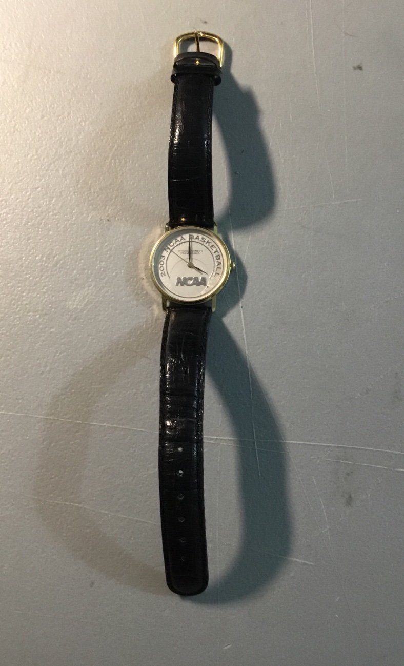 WOMENS SWISS MADE 2003 NCAA DIVISION 1 CHAMPIONSHIP WATCH LEATHER BAND