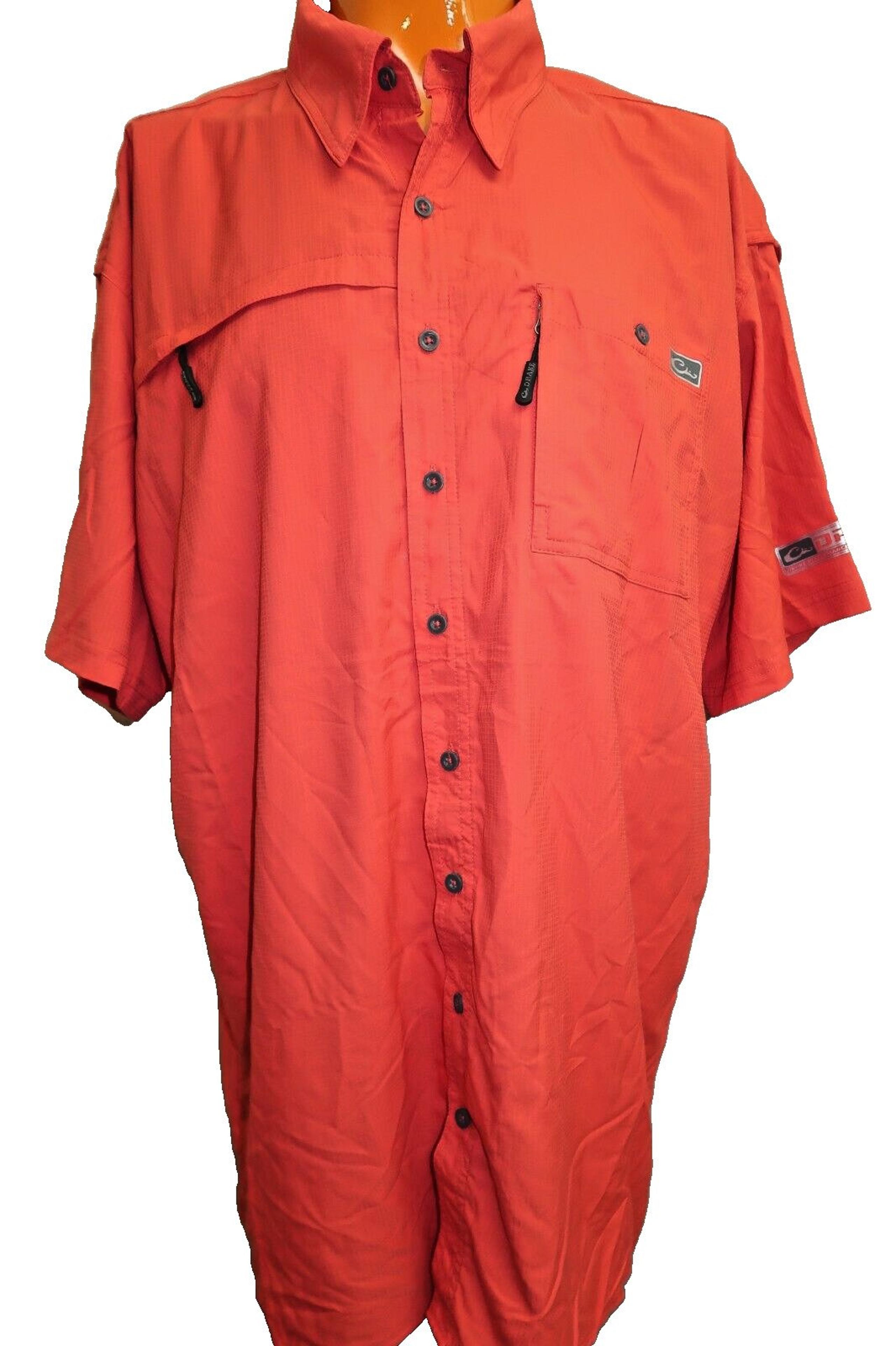 Drake DPF Performance Men's Fishing Shirt Button Down Short Sleeve Size XL