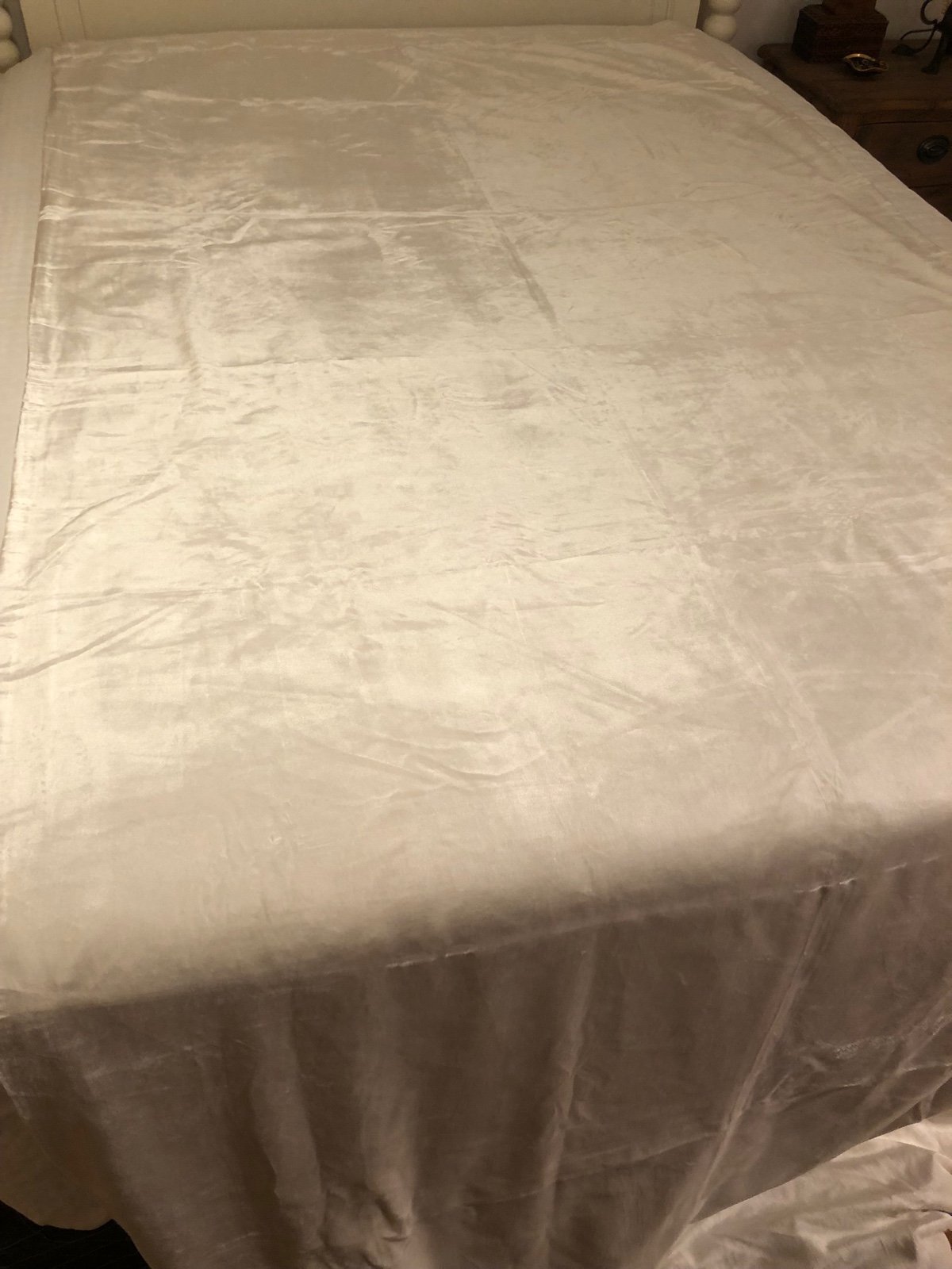 Pottery Barn Velvet Blackout Drapery Panels 50x124 Creamy White Hidden Tab Top