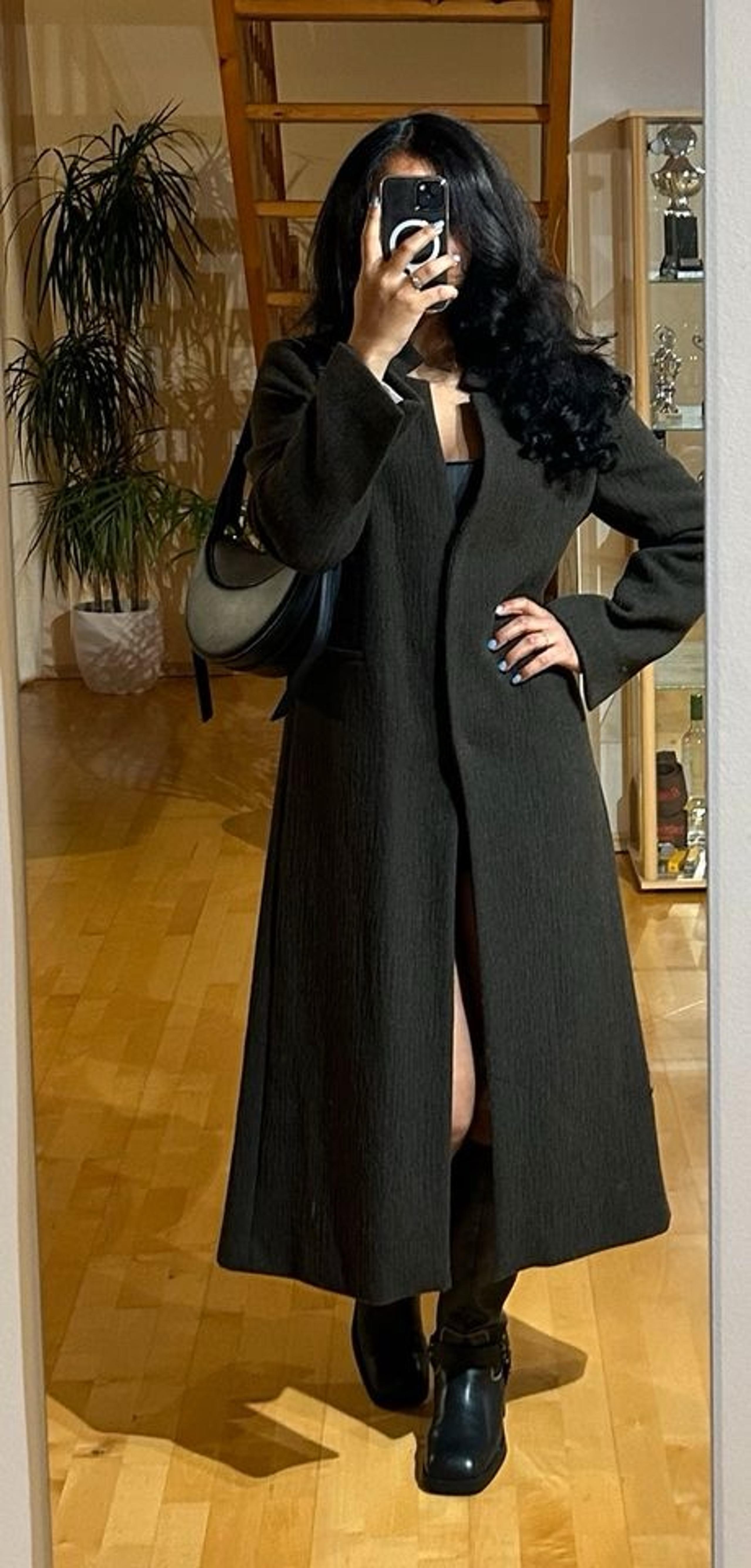 ZARA MINIMALIST MANTECO WOOL COAT ZW COLLECTION  XS