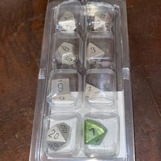 CHESSEX SOLID METAL SILVER 7 (+1) DICE SET Color Polyhedral 27021 Brand NEW