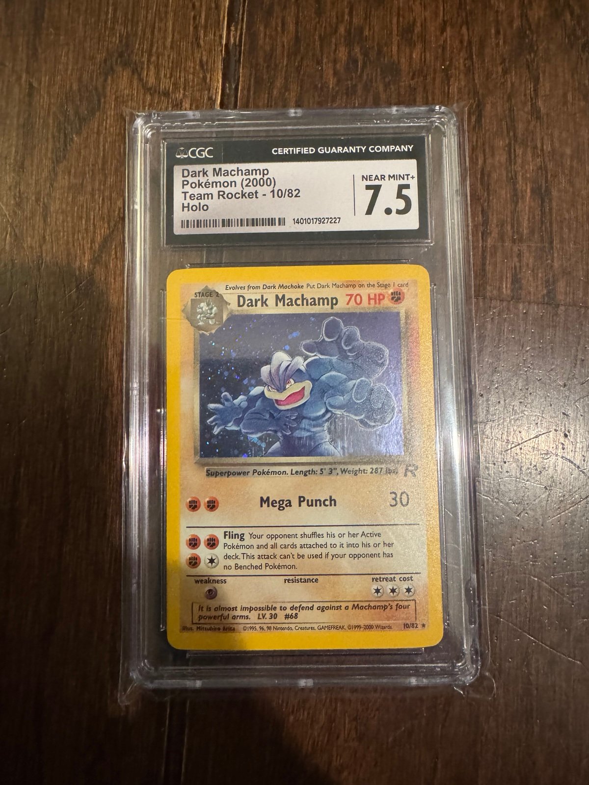 Dark Machamp Pokemon (2000) Team Rocket- 10/82 Holo (CGC 7.5)