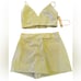 NWT House of Harlow 1960 Vegan Leather Shorts Crop Top Set 2 Pc Light Green SZ 8