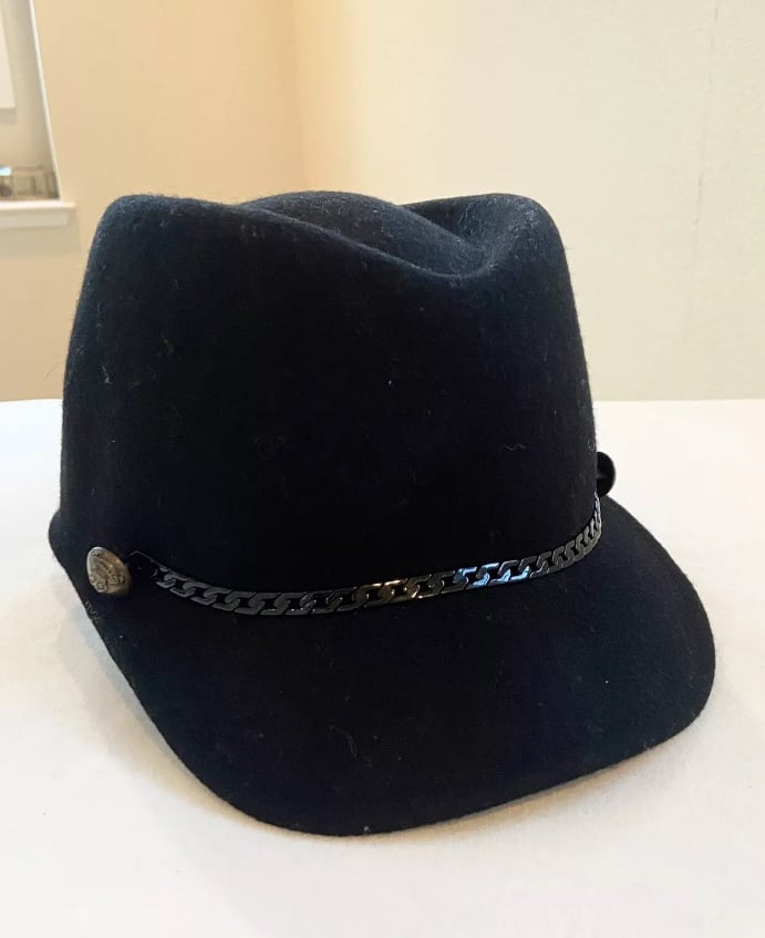 Felicio Vecchi Ferruccio Black Foldable Hat Wool