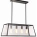 Rustic Black 4-Light Caged Pendant Light Chandelier Lighting