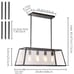 Rustic Black 4-Light Caged Pendant Light Chandelier Lighting