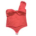 Body Contour Compression Silky One Shoulder Thong Bodysuit With Removable Cups